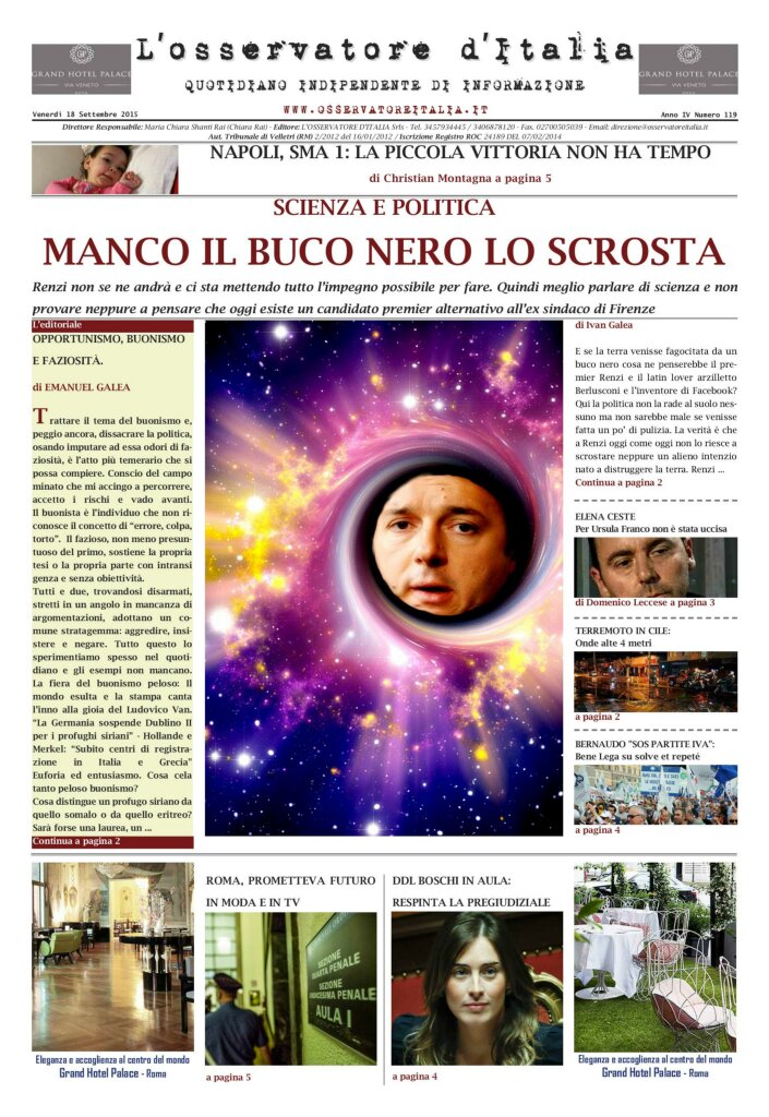 L'osservatore d'Italia edizione del 18 Settembre 2015